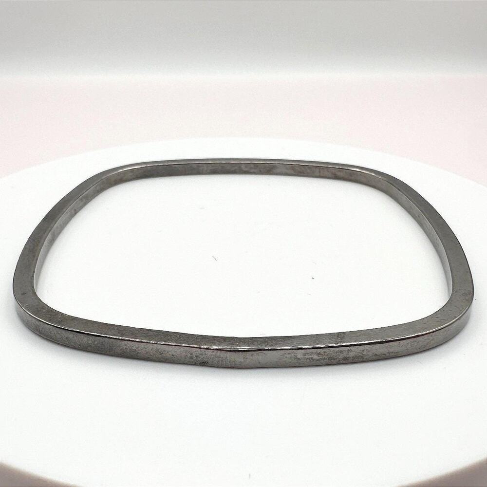 Vintage Y2K Square Bangle Silver Tone Boho Retro Women's Classic Fashion Jewelry